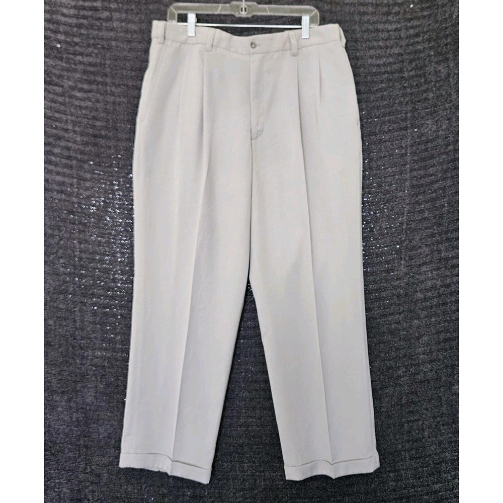 Axcess Dress Pants Men's 38x30 Light Tan Double Pleated Slacks/Business